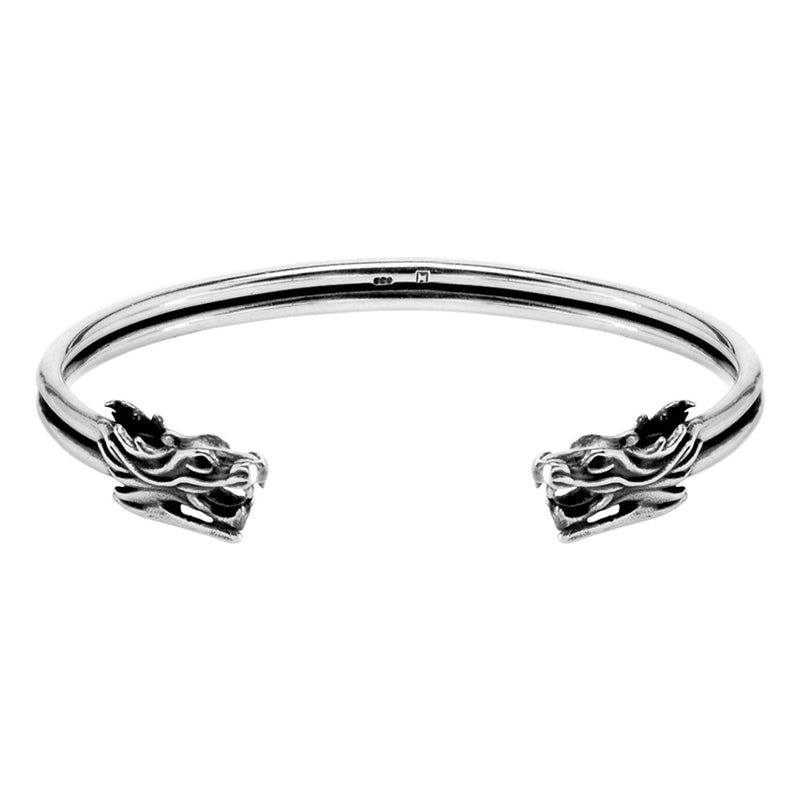 925 Sterling Silver Dragon Headed Bracelet, Size: Height-8.5in,Width-13mm  at Rs 83/gram in Jaipur